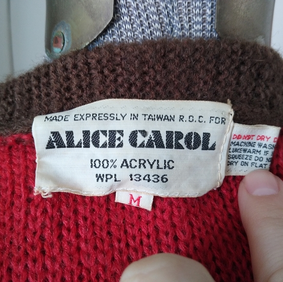 VINTAGE 1970s Alice Carol Striped Cardigan Sweater with Belt - Picture 6 of 7